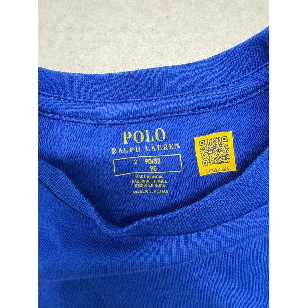 Polo Ralph Lauren Kids Blue 100% Cotton Crew Neck T-Shirt 2 NWT New